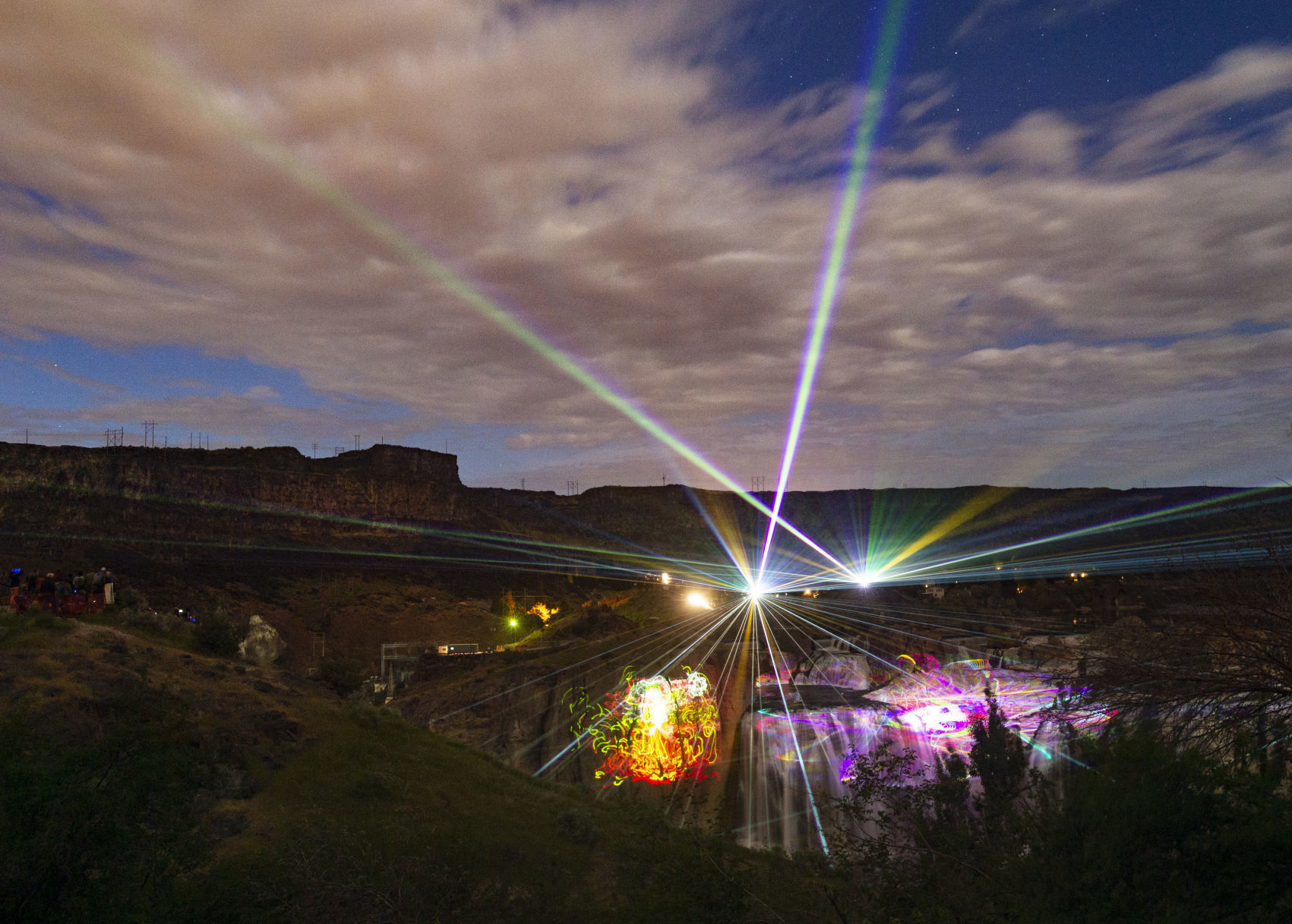Lights and Lasers Show at Shoshone Falls